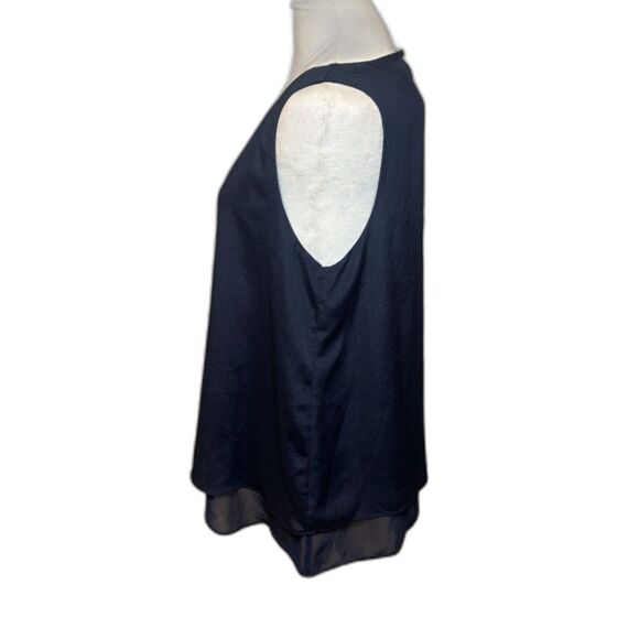 Lauren Ralph Lauren Navy Blue Tank Top Layered Blouse Womens Designer - Picture 4 of 8